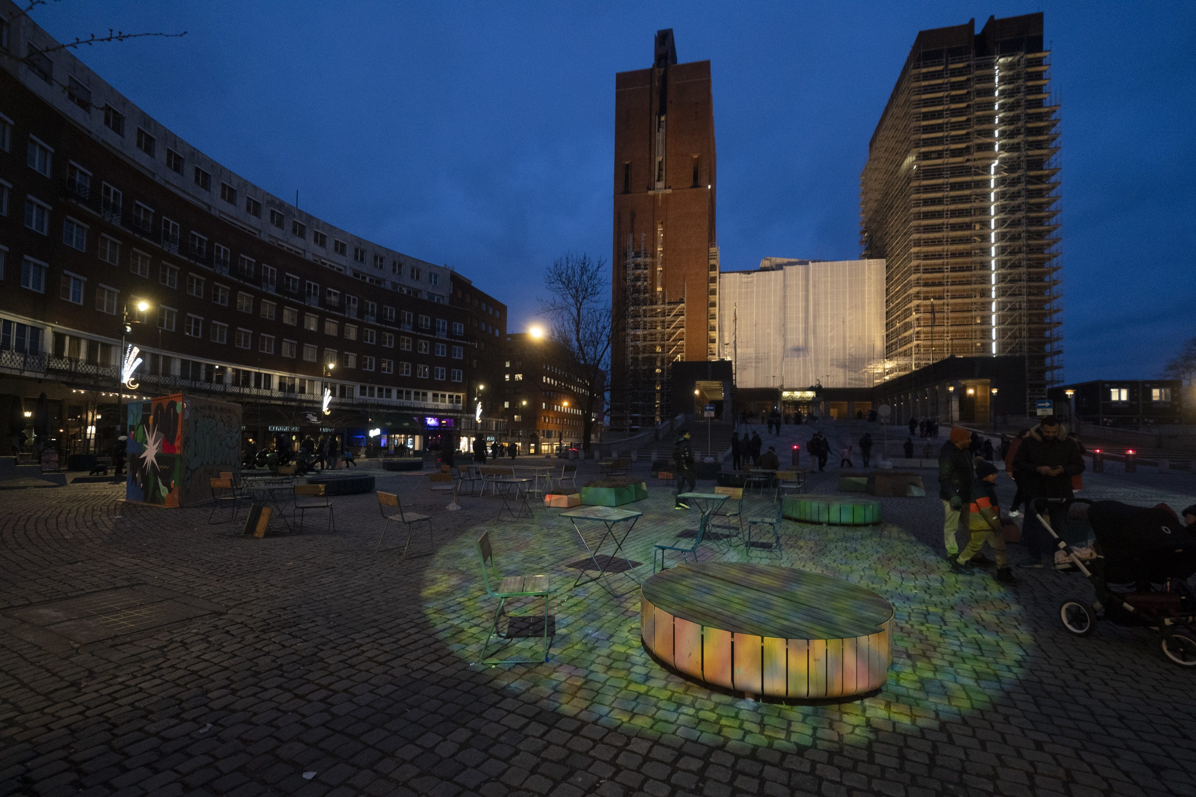 Oslo rådhus med Ramadan-markering