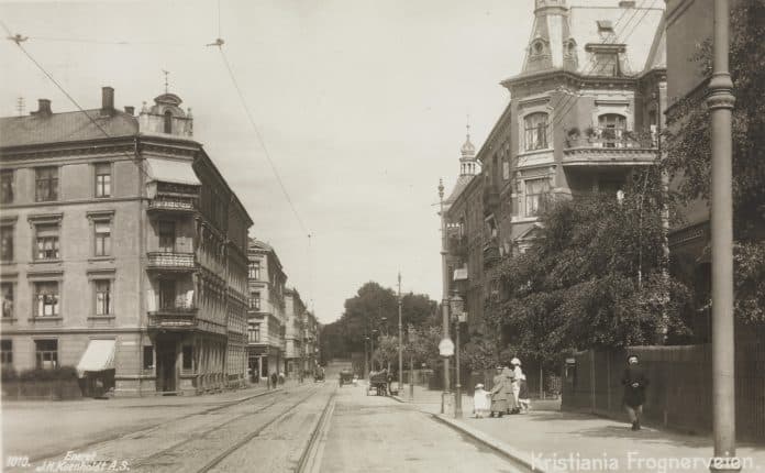 Frognerveien i Kristiania. Foto: Nasjonalbiblioteket