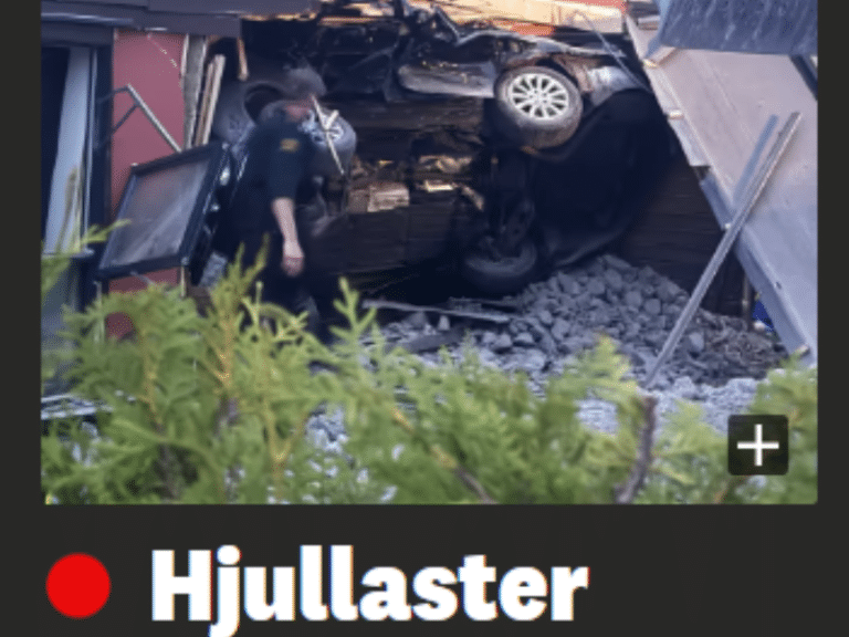 Hjullaster krasjet i hus i Sandefjord