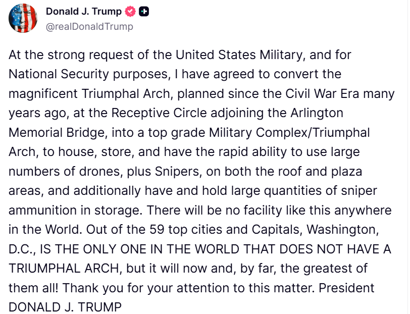 Trump gjør gigantbue til militærbase: Droner og skarpskyttere